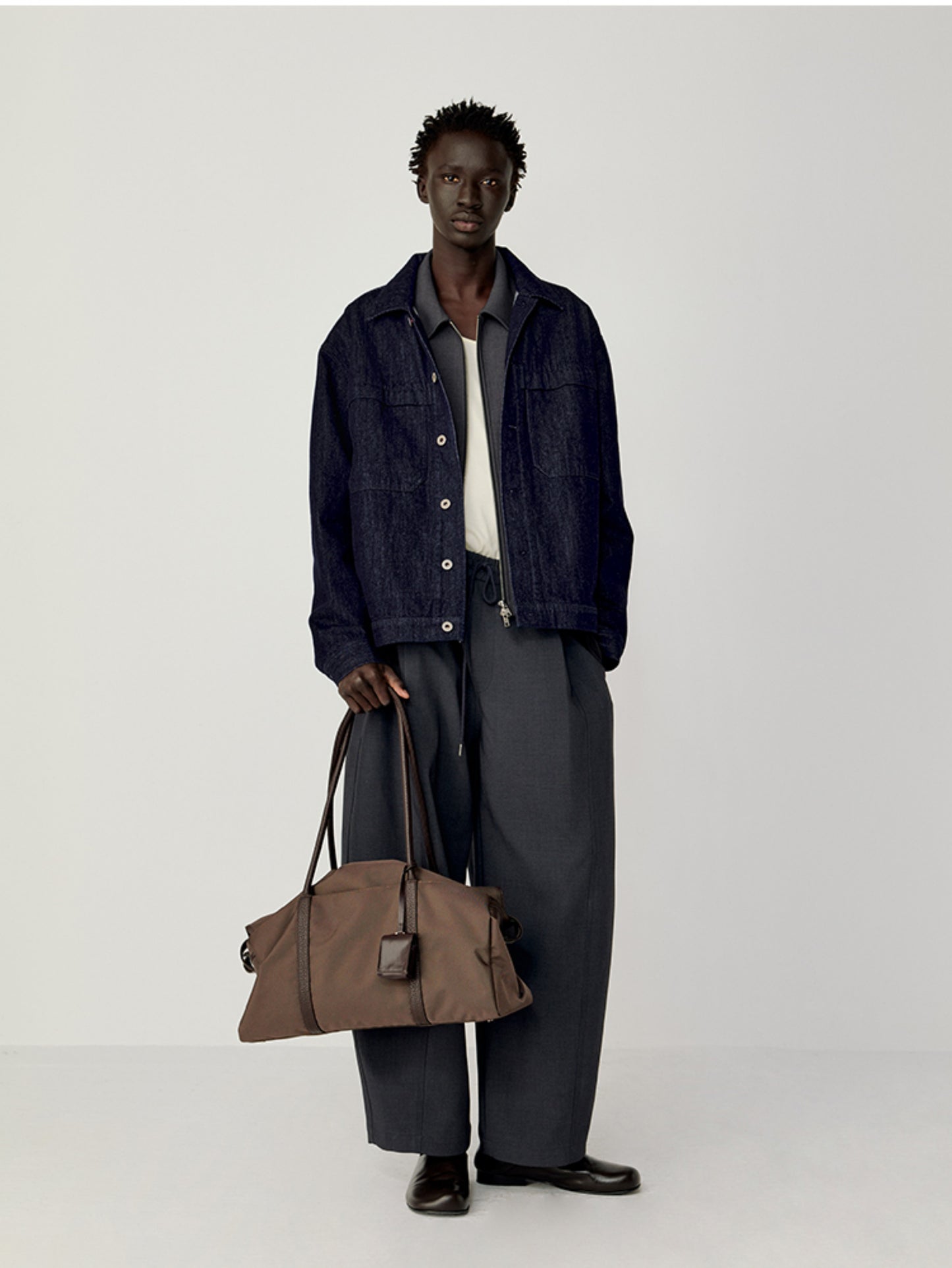 Loose-fitting draped casual pants