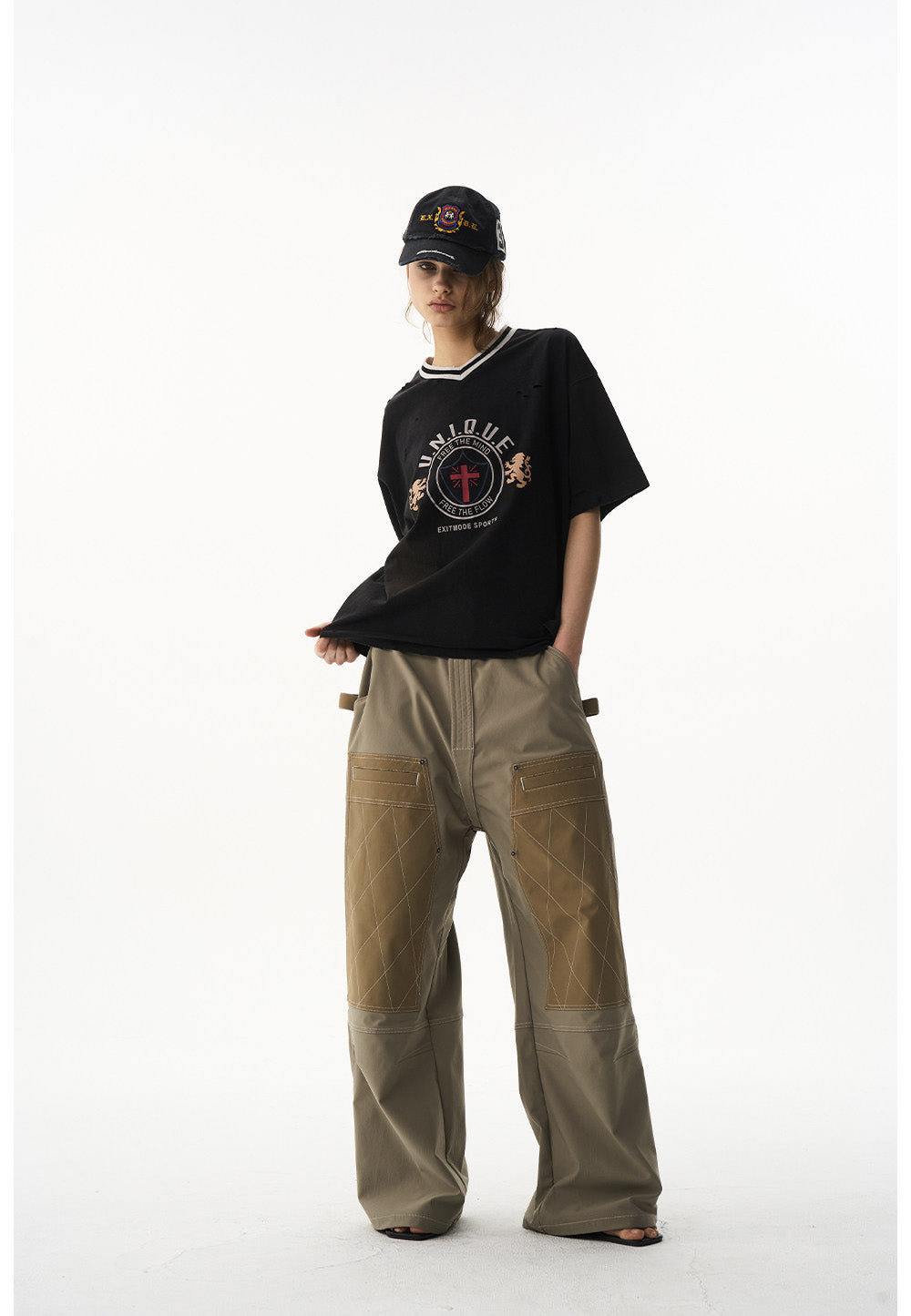 Loose Casual Sports V-Neck T-Shirt