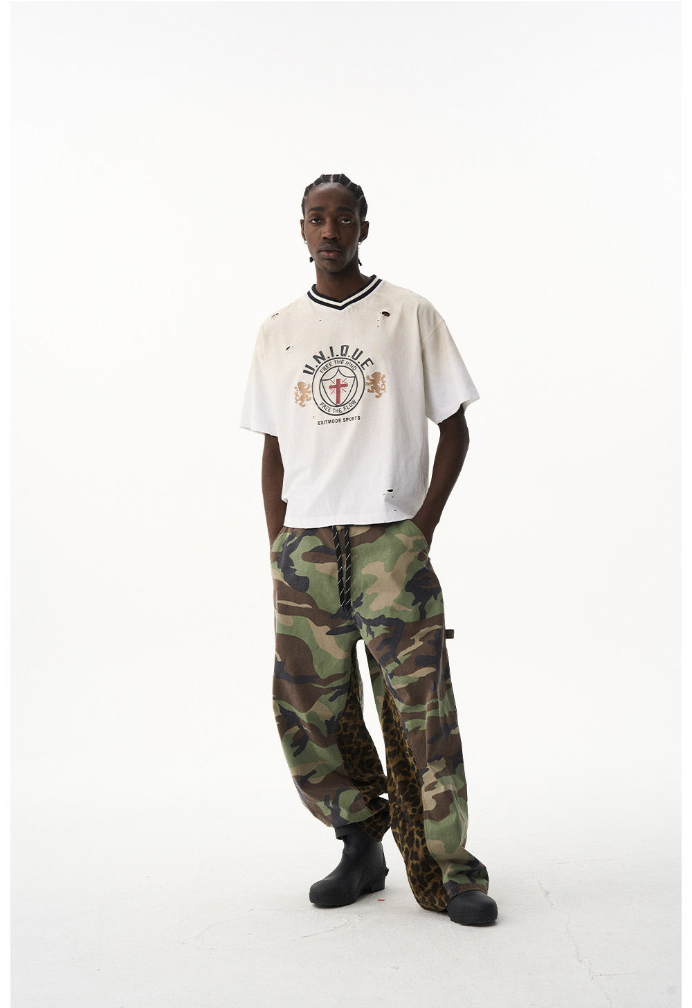 Loose Casual Sports V-Neck T-Shirt