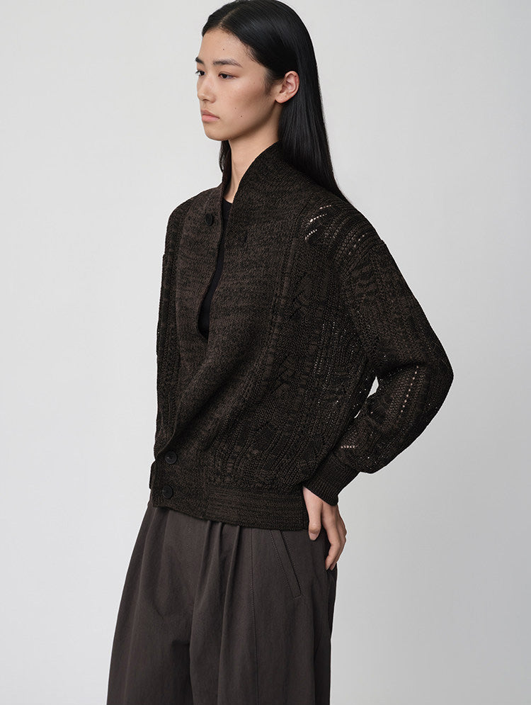 Openwork Knit Loose Cardigan