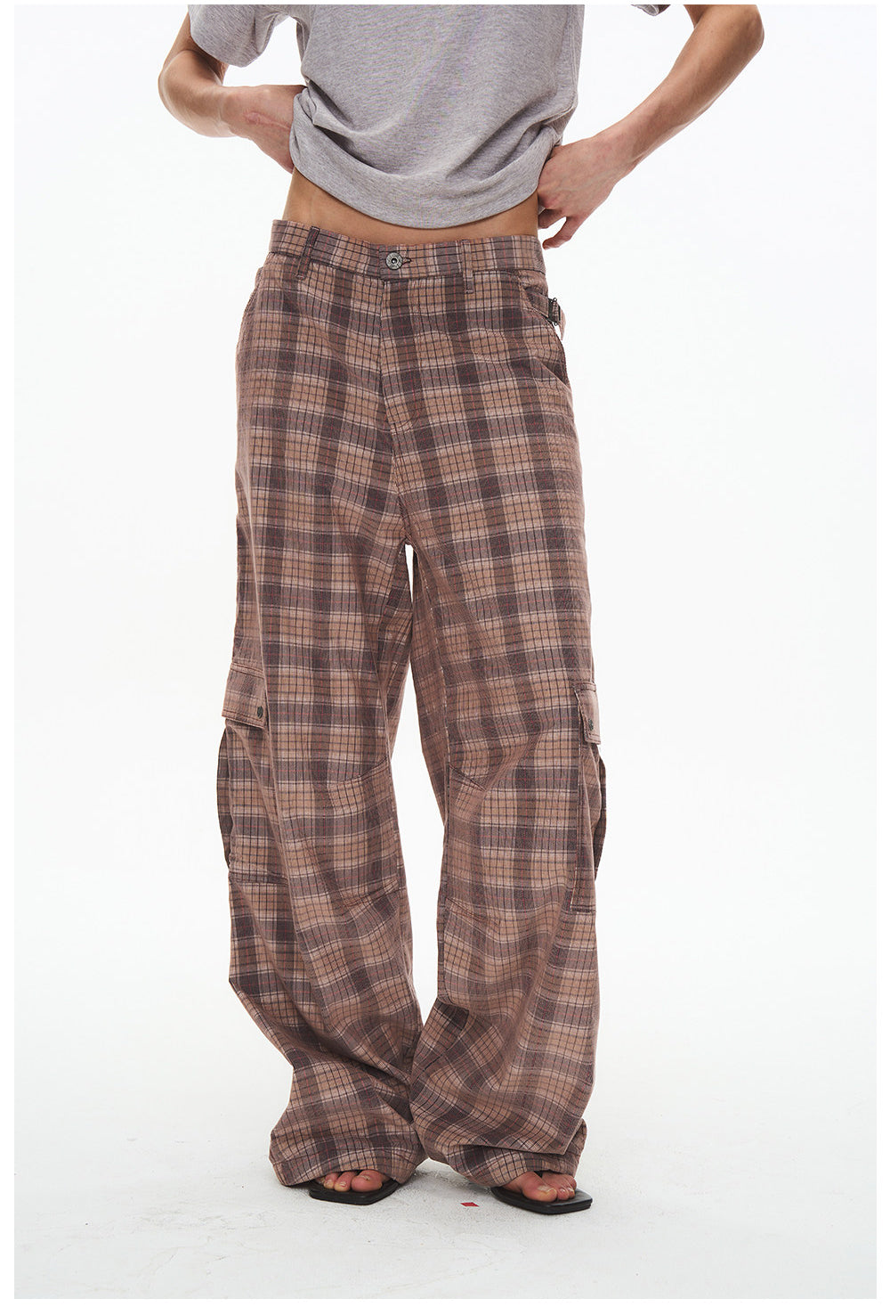 Checkered Corduroy Cargo Pants