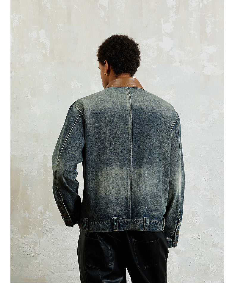 Contrast Lapel Denim Jacket