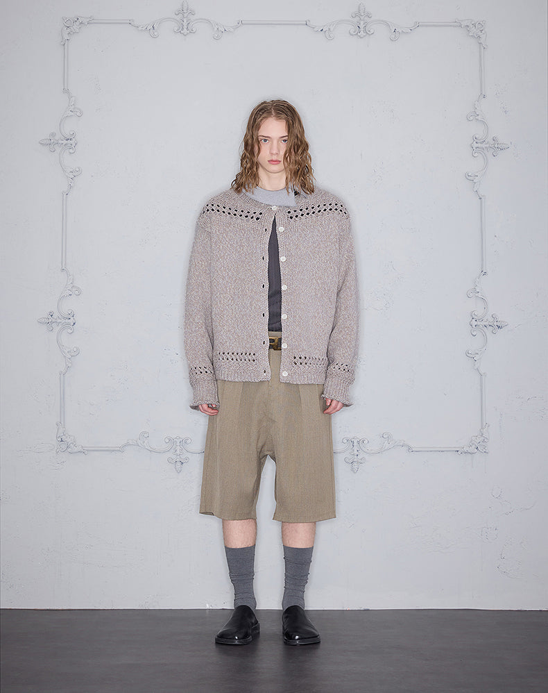 Hollow-Knit Cardigan