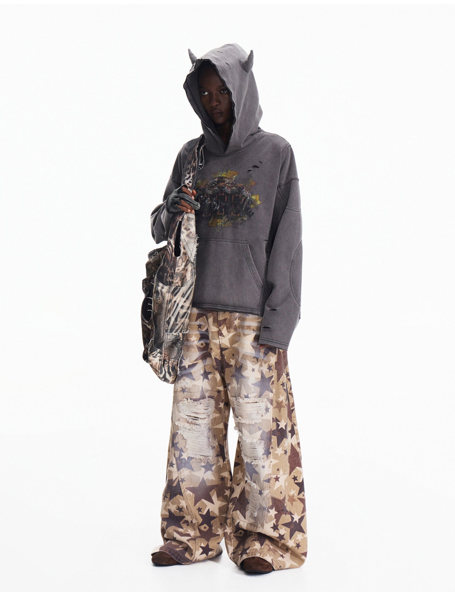 Gradient Gray Hooded Sweatshirt