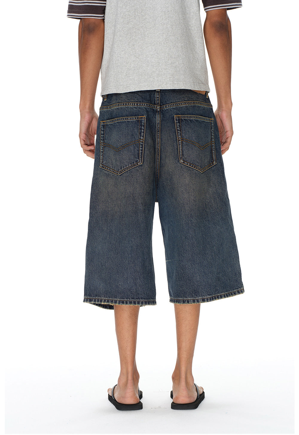 Vintage-Wash Denim Shorts