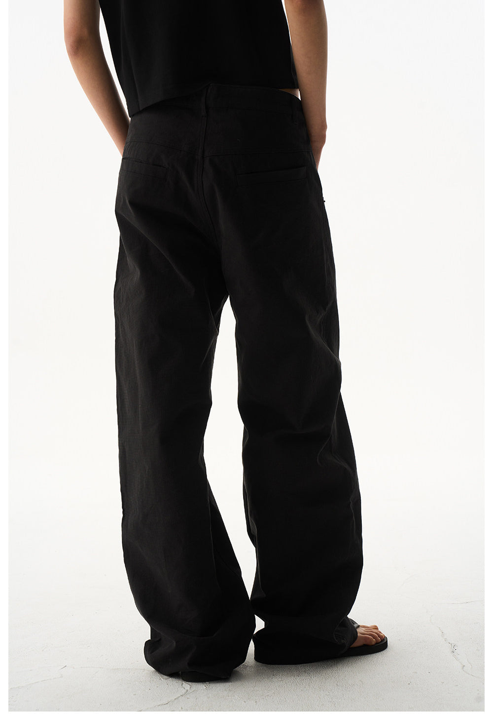 Straight-Leg Pants with Waist Patchwork